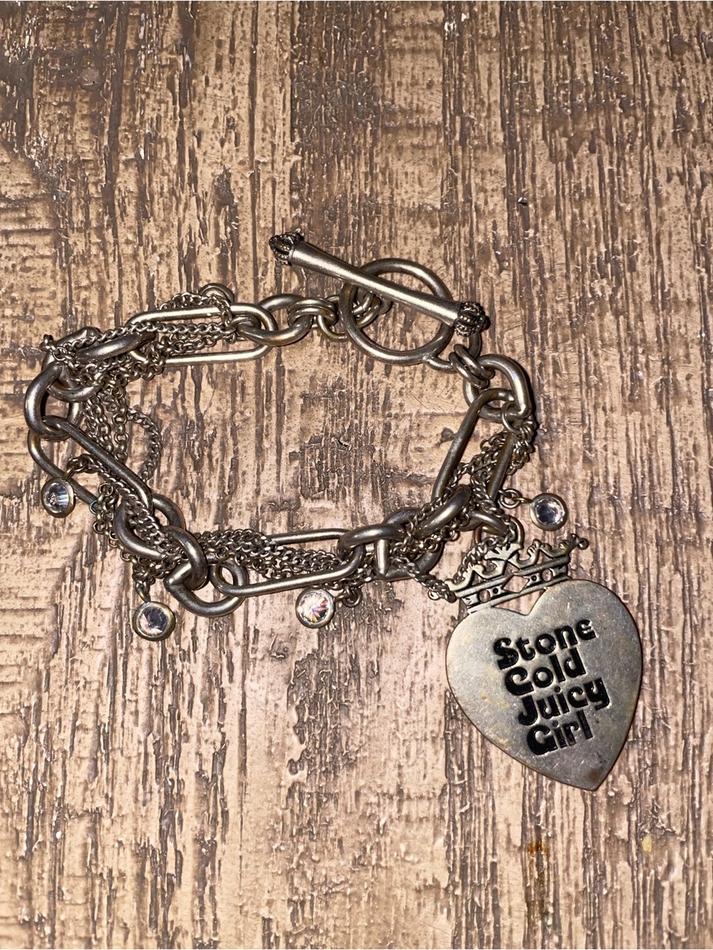 Vintage Y2K Juicy Couture multi chain with crystals bracelet